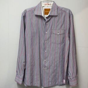 Tommy Bahama Men Cotton Striped Long Sleeve Shirt Size L